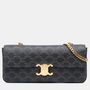 Celine Brown Triomphe Coated Canvas Chain Shoulder Bag, Shoulder Bags - Luxury Closet catalog