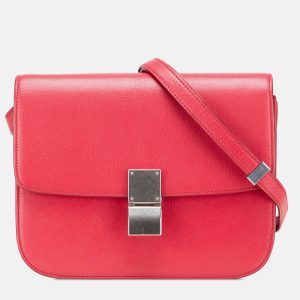 Celine Red Medium Calfskin Classic Box, Shoulder Bags - Luxury Closet catalog