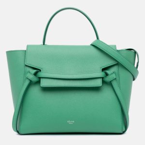 Celine Green Mini Grained Calfskin Belt Bag, Satchels - Luxury Closet catalog