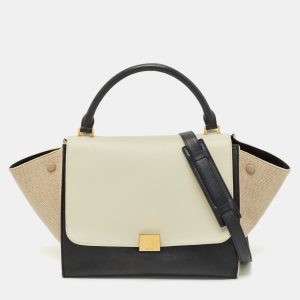 Celine Tri Color Leather and Canvas Medium Trapeze Bag, Satchels - Luxury Closet catalog