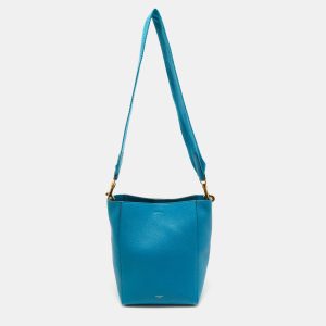 Celine Blue Leather Small Seau Sangle Bucket Bag, Shoulder Bags - Luxury Closet catalog