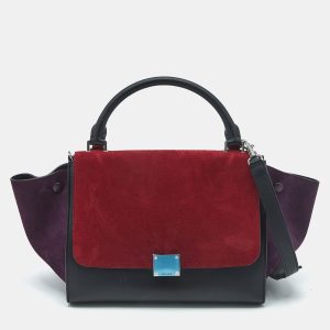 Celine Tricolor Leather and Suede Small Trapeze Top Handle Bag, Satchels - Luxury Closet catalog