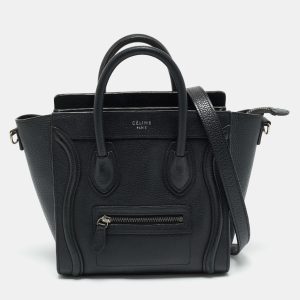 Celine Black Leather Nano Luggage Tote, Tote Handbags - Luxury Closet catalog