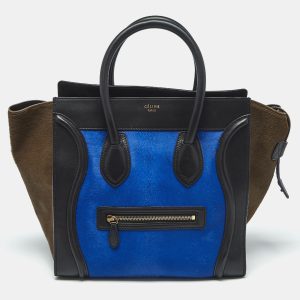 Celine Tricolor Calf Hair and Leather Mini Luggage Tote, Tote Handbags - Luxury Closet catalog