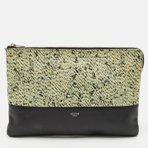 Celine Green/Black Textured Fabric and Leather Solo Pouch, Clutches & Special Occasion Bags - Luxury Closet catalog