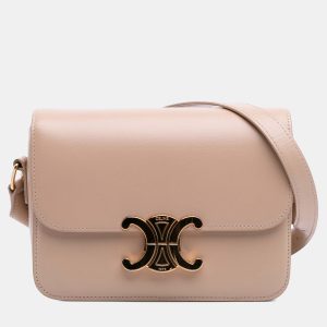 Celine Brown Teen Shiny Calfskin Triomphe Crossbody, Shoulder Bags - Luxury Closet catalog