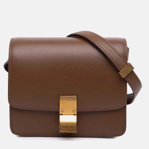 Celine Brown Small Calfskin Classic Box, Shoulder Bags - Luxury Closet catalog