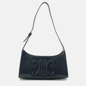 Celine Cuir Triomphe Black Leather Shoulder Bag, Handbags - Luxury Closet catalog