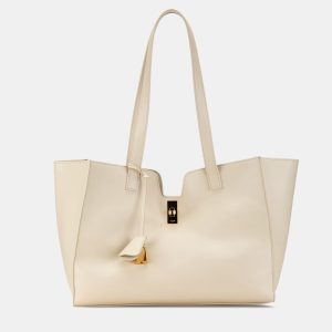 Celine White Smooth Calfskin Soft 16 Cabas, Tote Handbags - Luxury Closet catalog