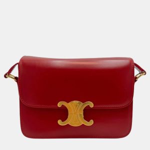 Celine Triomphe Red Calfskin Shoulder Bag, Handbags - Luxury Closet catalog