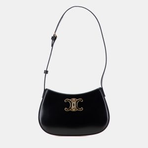 Celine Black Medium Shiny Calfskin Tilly Shoulder Bag, Shoulder Bags - Luxury Closet catalog