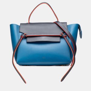 Celine Blue Mini Tricolor Smooth Calfskin Belt Bag, Satchels - Luxury Closet catalog