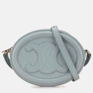 Celine Blue Small Calfskin Cuir Triomphe Oval Crossbody, Shoulder Bags - Luxury Closet catalog