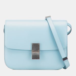 Celine Blue Medium Calfskin Classic Box, Shoulder Bags - Luxury Closet catalog