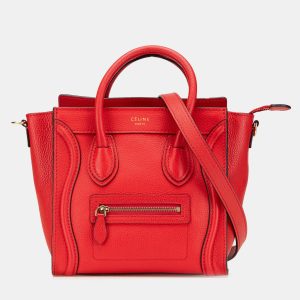 Celine Red Nano Leather Luggage Tote, Satchels - Luxury Closet catalog