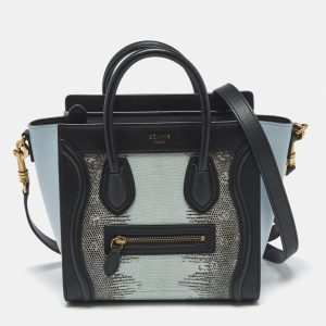 Celine Tricolor Lizard and Leather Nano Luggage Tote, Tote Handbags - Luxury Closet catalog
