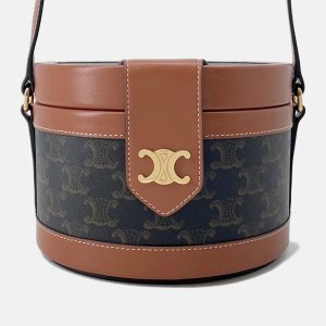 Celine Tambour Triomphe Medium Tan Canvas Leather Shoulder Bag, Handbags - Luxury Closet catalog