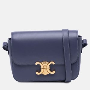Celine Purple Teen Shiny Calfskin Triomphe Crossbody, Shoulder Bags - Luxury Closet catalog