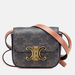 Celine Brown Mini Triomphe Coated Canvas Triomphe Crossbody, Shoulder Bags - Luxury Closet catalog