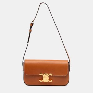 Celine Brown Shiny Calfskin Claude Shoulder Bag, Shoulder Bags - Luxury Closet catalog