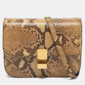 Celine Beige Python Medium Classic Box Shoulder Bag, Shoulder Bags - Luxury Closet catalog