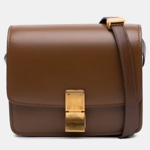 Celine Brown Small Calfskin Classic Box, Shoulder Bags - Luxury Closet catalog