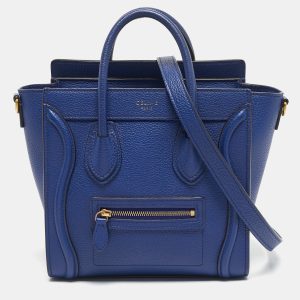 Celine Blue Leather Nano Luggage Tote, Tote Handbags - Luxury Closet catalog