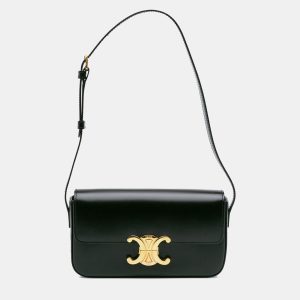 Celine Black Shiny Calfskin Claude Shoulder Bag, Shoulder Bags - Luxury Closet catalog