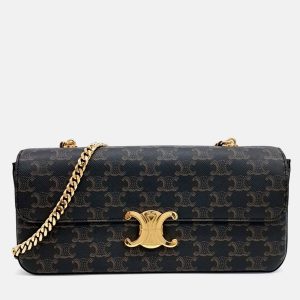 Celine Brown Coated Canvas Triumph Chain Shoulder Bag, Handbags - Luxury Closet catalog