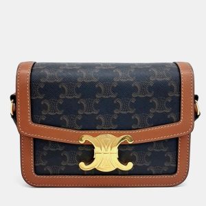 Celine Black Brown Coated canvas Triumph Bag Tin, Handbags - Luxury Closet catalog