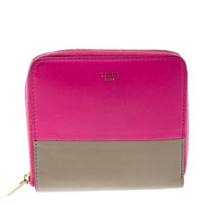 Celine Pink/Beige Leather Zip Around Compact Wallet, Wallets & Money Clips - Luxury Closet catalog