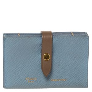 Celine Dusty Blue Grained Leather Accordeon Card Holder, Wallets & Money Clips - Luxury Closet catalog