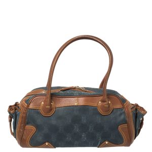 Celine Blue/Brown Macadam Denim and Leather Drawstring Pocket Satchel, Satchels - Luxury Closet catalog