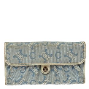 Celine Blue Macadam Denim and Leather Trim Continental Wallet, Wallets & Money Clips - Luxury Closet catalog