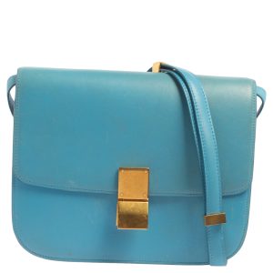 Celine Blue Leather Medium Classic Box Shoulder Bag, Shoulder Bags - Luxury Closet catalog