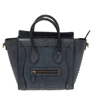 Céline Navy Blue Python Nano Luggage Tote, Tote Handbags - Luxury Closet catalog