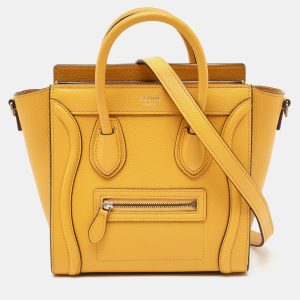 C&eacute;line Mustard Leather Nano Luggage Tote, Tote Handbags - Luxury Closet catalog