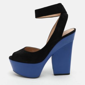Celine Black Suede Platform Ankle Strap Sandals Size 39.5, Sandals - Luxury Closet catalog
