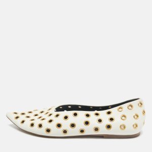 Celine Cream Leather Eyelet Detail Ballet Flats Size 38, Flats - Luxury Closet catalog
