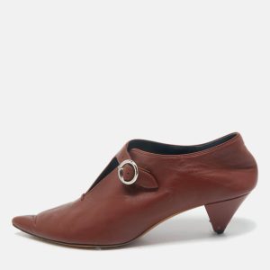 Celine Brown Brick Leather V Neck Pointed Toe Pumps Size 38, Pumps - Luxury Closet catalog