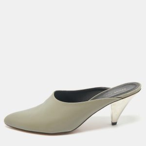 Celine Grey Leather Pointed Toe  Mules Size 37.5, Sandals - Luxury Closet catalog