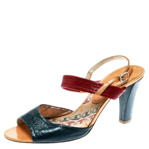 Celine Multicolor Leather Slingback Open Toe Sandals Size  39.5, Sandals - Luxury Closet catalog