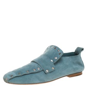 Celine Blue Suede Studded Slip On Loafers Size 39, Flats - Luxury Closet catalog