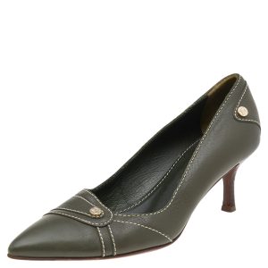 Celine Green Leather Pointed Toe Pumps Size 36.5, Pumps - Luxury Closet catalog