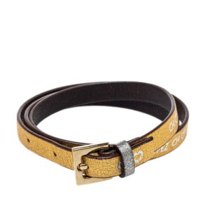CH Carolina Herrera Gold Printed Leather Triple Wrap Bracelet, Jewelry - Luxury Closet catalog