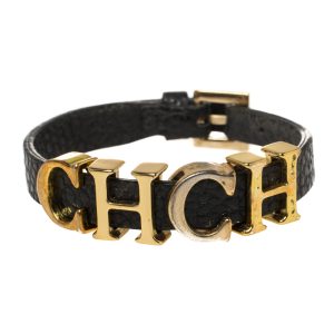 Carolina Herrera Black Leather Gold Tone Adriana Bracelet, Jewelry - Luxury Closet catalog