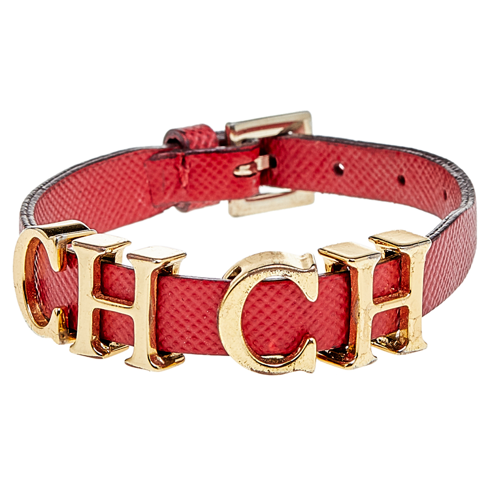 CH Carolina Herrera Red Leather Logo Charm Wrap Bracelet, Jewelry - Luxury Closet catalog