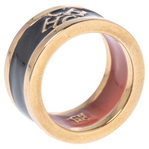 CH Carolina Herrera Black Logo Enamel Gold Tone Band Ring EU 56, Jewelry - Luxury Closet catalog