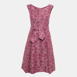 CH Carolina Herrera Pink Floral Jacquard Sleeveless Short Dress S, Dresses - Luxury Closet catalog
