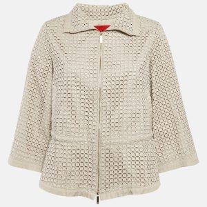 CH Carolina Herrera Beige Broderie Anglaise Eyelet Synthetic Zip-Up Jacket S, Coats & Jackets - Luxury Closet catalog